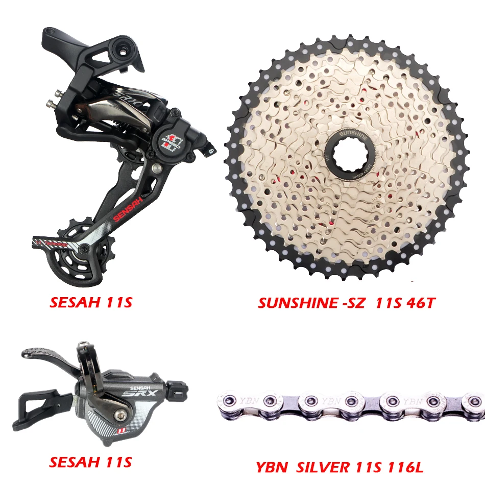 SRX 11S 4 pieces SENSAH SRX SHIMANO M6000 11 скоростей переключения Schaltwerke 46t кассетт/кеттенблат YBN X10 kette Groupset, PCR UBER - Цвет: SRX 11S 4 pieces