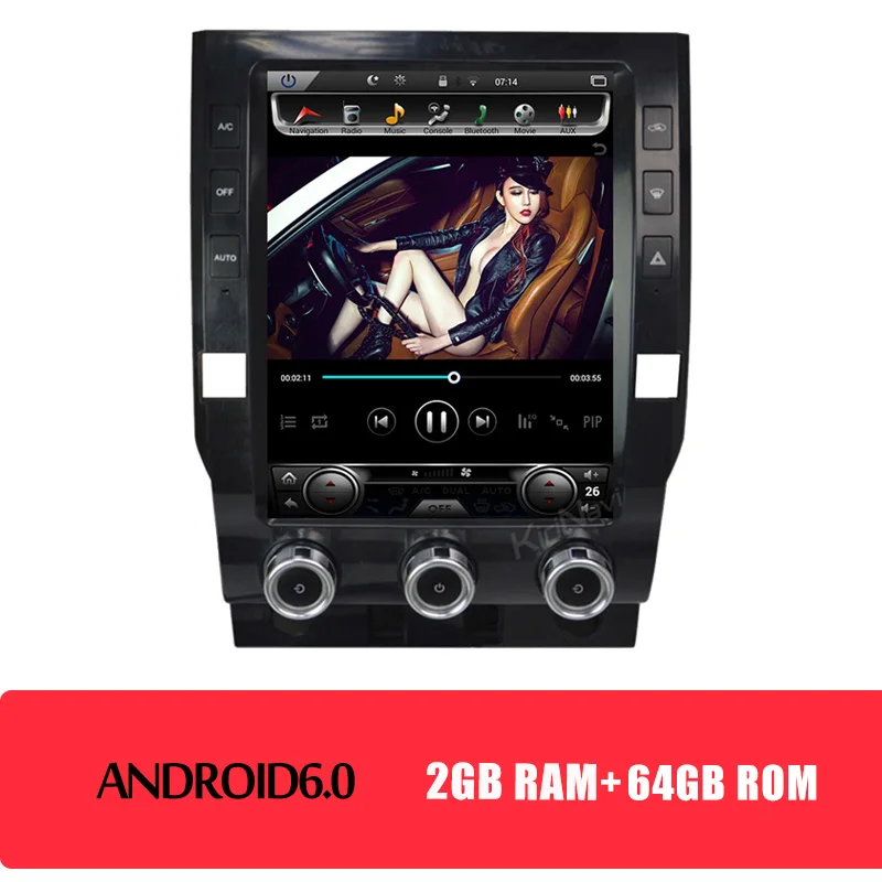 Android Car Radio KiriNavi вертикальный экран Tesla стиль 12," Android 8,1 автомобильный dvd-плеер для Toyota Tundra автомобильный Радио авто gps навигация - Цвет: Android Car Radio