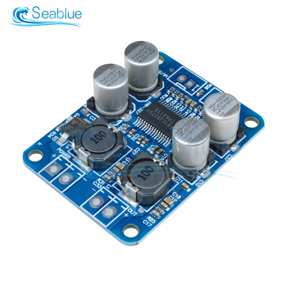 

DC 8-24V TPA3118 PBTL 60W Mono Digital Audio Amplifier Board AMP Module Chip 1X60W 4-8 Ohms 12V Replace TPA3110 For Arduino
