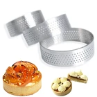 6810 см ПЕРФОРИРОВАННОЕ кольцо для Мусса из нержавеющей стали, кольцо для французского десерта, кольцо для торта, инструменты для украшения тортов, форма для фруктов и пирога