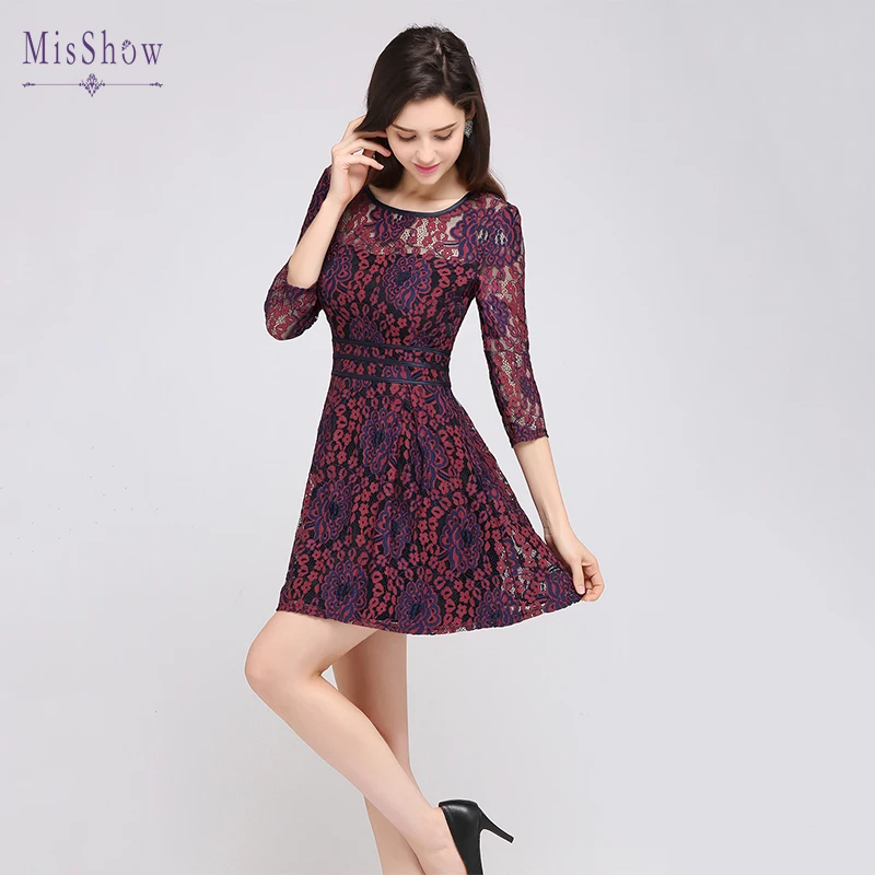 Женское короткое платье для выпускного вечера кружевное Тюлевое трапеция