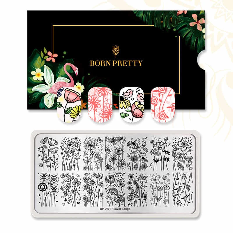 BORN PRETTY шаблон для ногтей цветок животное кактус бабочка аникорн изображение ногтей штамповка пластины инструменты для дизайна ногтей штамп 12x6 см