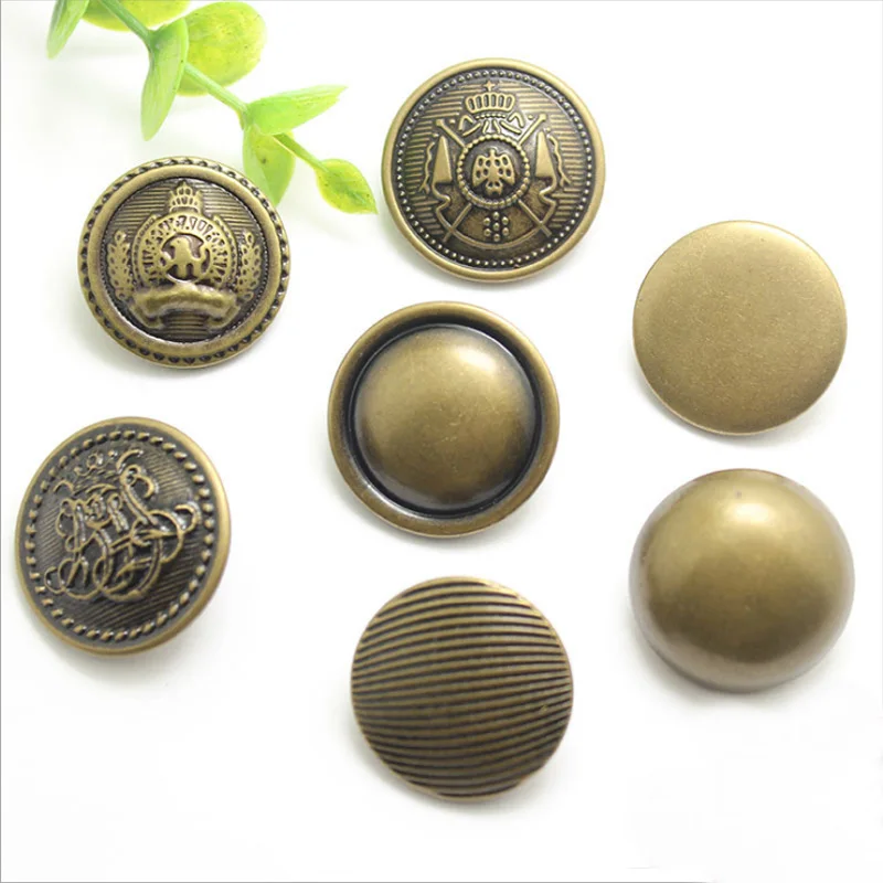

200 PCS Vintage Copper Leather Buttons In Stock Denim Jacket Metal Coat Pants Buttons For Clothing 13-25MM