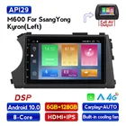 Автомобильный DVD-плеер, плеер на Android 10, с четырехъядерным процессором, GPS, радио и левой и правой рукой для Ssang Yong SsangYong Kyron Actyon 2005-2013, типоразмер 2DIN