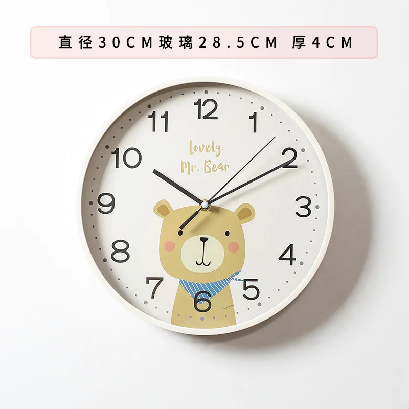 Cartoon Silent Wall Clock Cute Children's Bedroom Kids for Children Room Decoration Chambre Enfant Watch AA50WC | Дом и сад