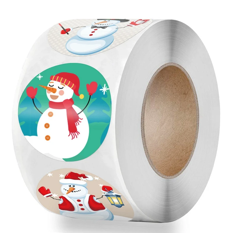 

500PCS Roll Stickers Christmas Day Decoration Gift Series Self-Adhesive Labels