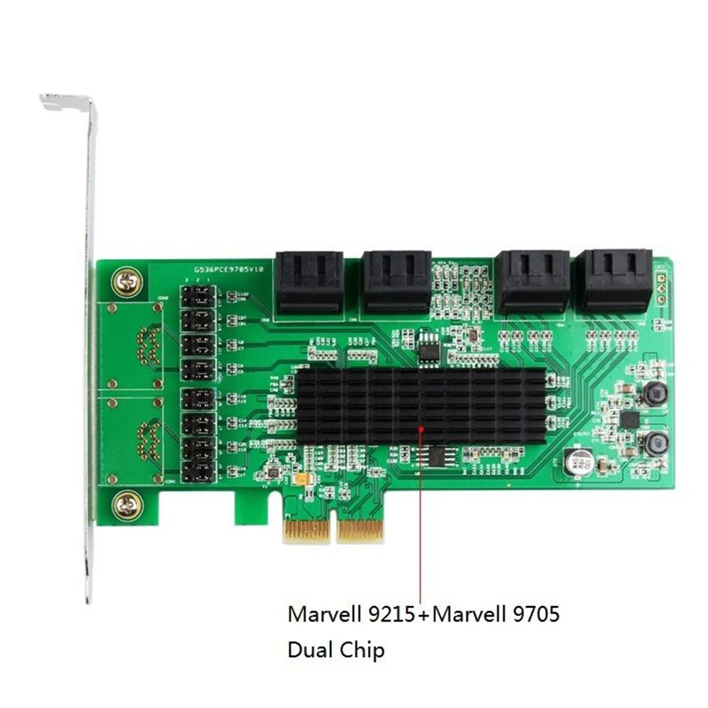

8-Port PCI-E2.0 X1 to SATA3.0 Converter PCI SATA III Expresses Controller Adapter Expansion Card for PC Laptop