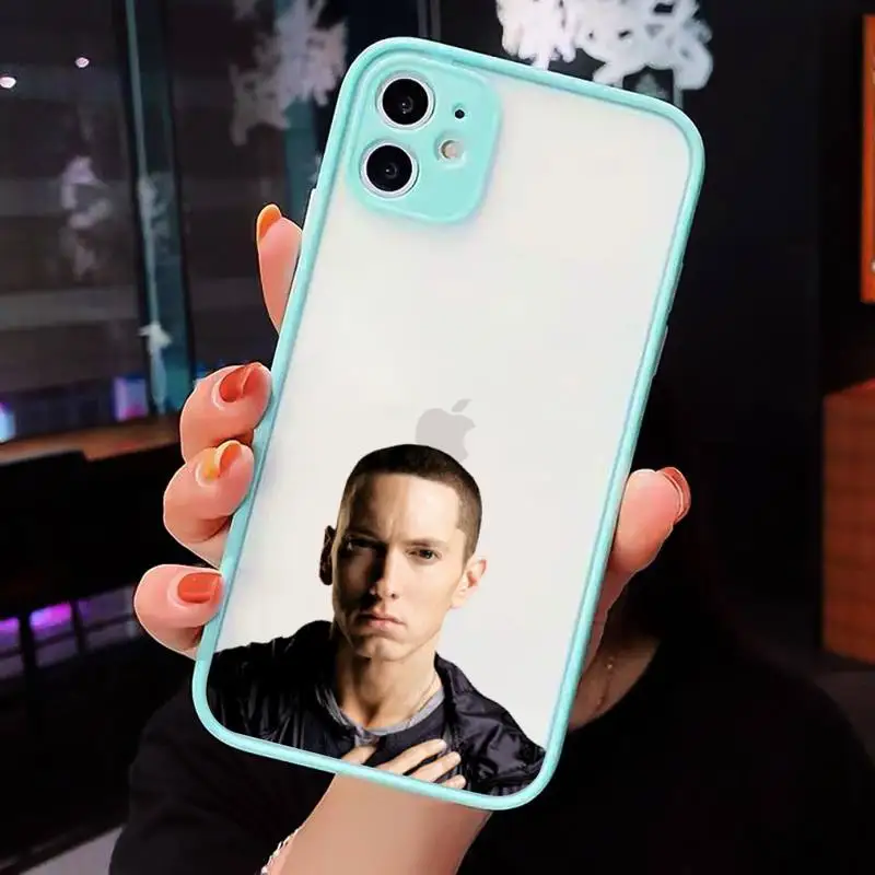 

Eminem American male rap singer Phone Cases matte transparent For iphone 7 8 11 12 plus mini x xs xr pro max cover