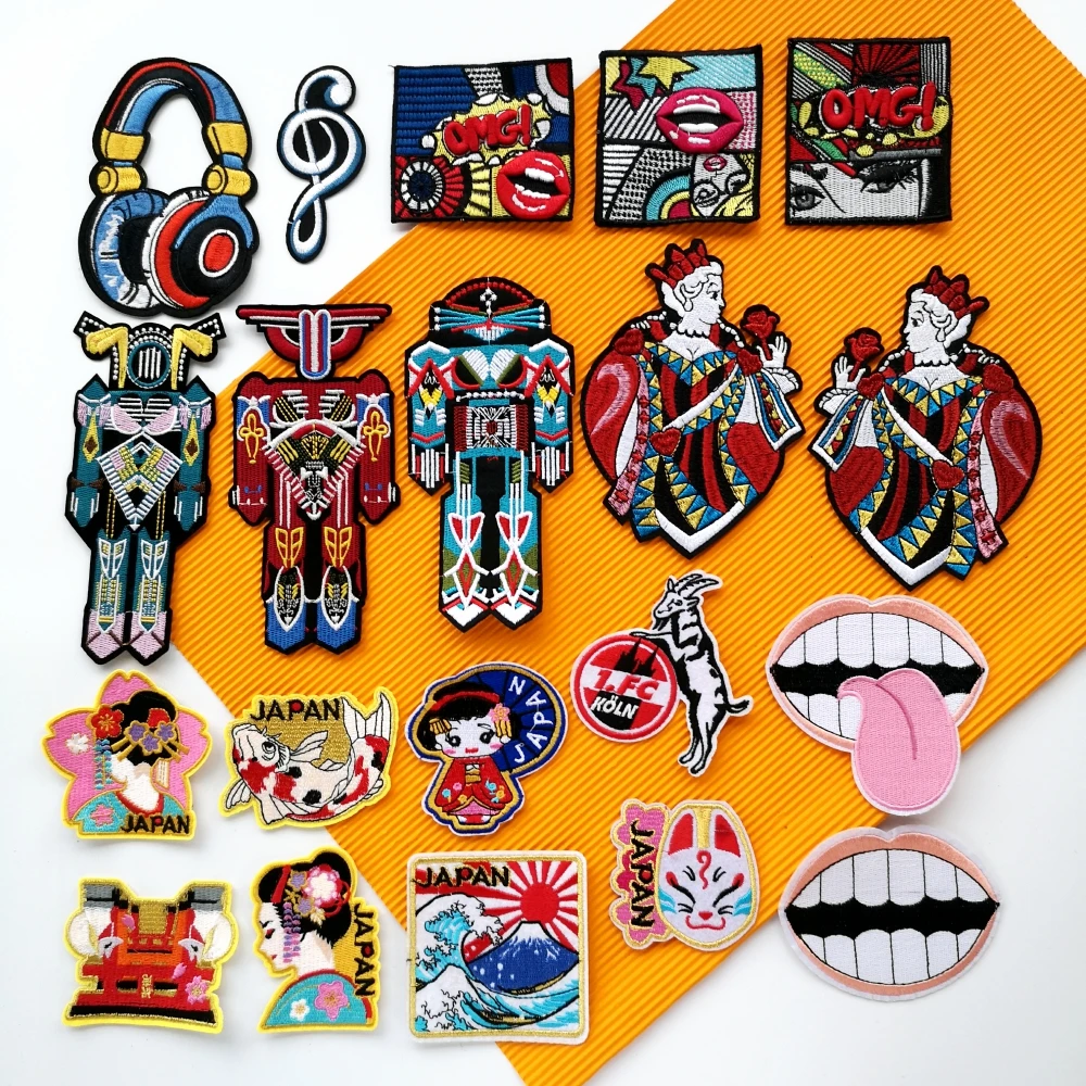 Вышивка милый маленький патч для роботов robotes с изображением девушки значки