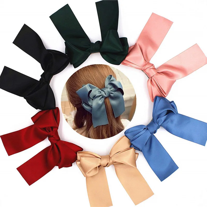 Женская заколка для волос с бантом пряжка из шелка аксессуар 2021| |