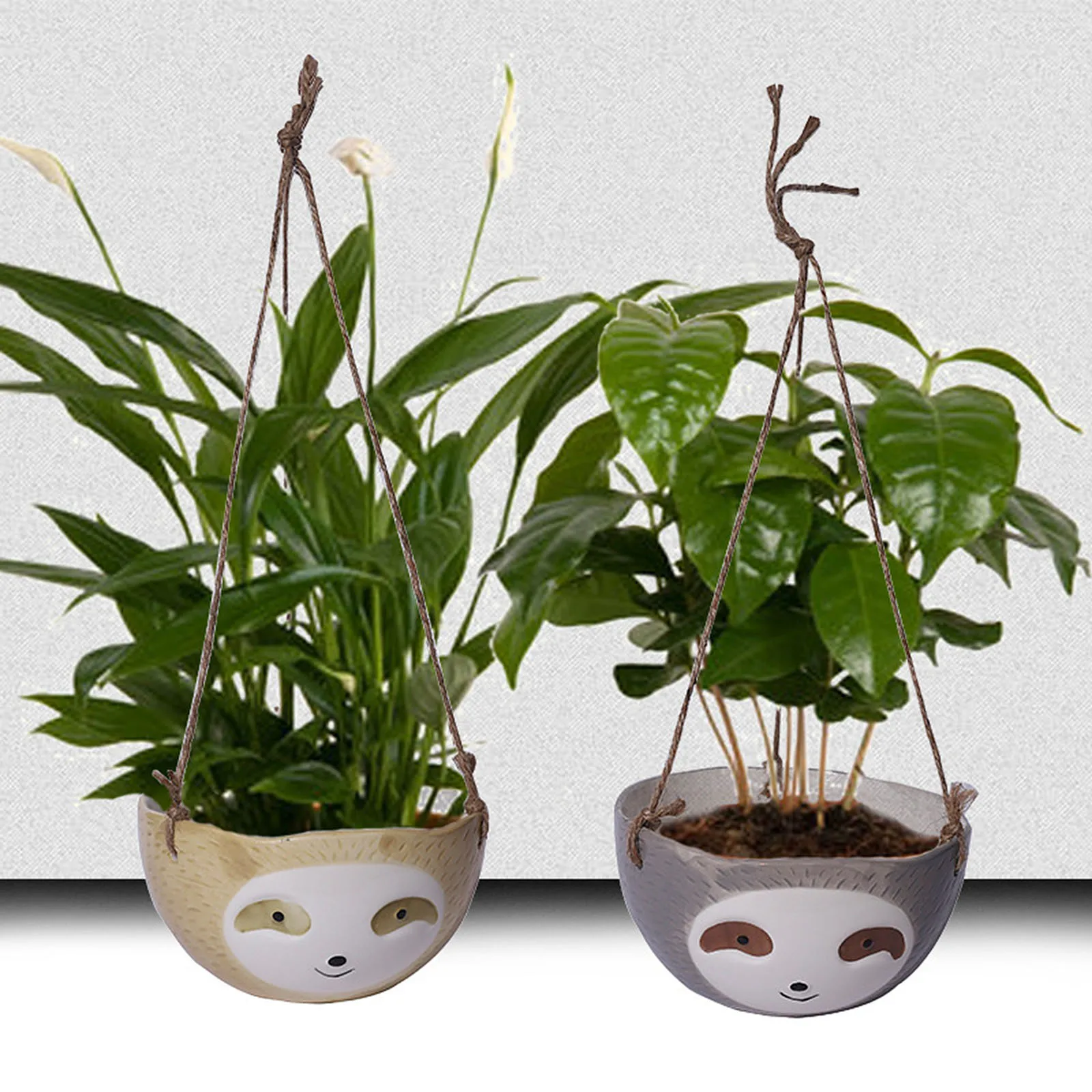 

1 шт. Керамика горшки для Scindapsus хлорофитум висит цветочная корзина цветочный горшок мультфильмы ваза с животными украшения сада