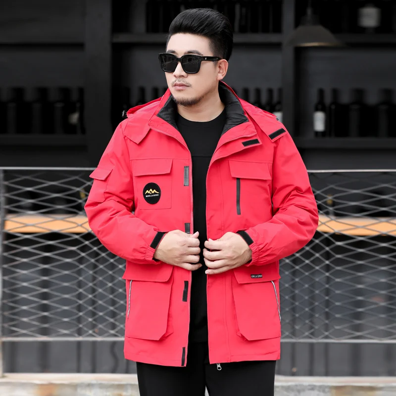 

new large plus size 10XL 9XL 8XL Waterproof Winter Jacket Men Warm 2 in 1 Parkas Windproof Detachable Hood Thicken Winter Coa