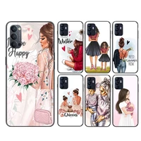 hot baby mom girls soft black silicone cover for oppo reno 6 5 k 4 f se lite z pro plus 5g phone case shell coque