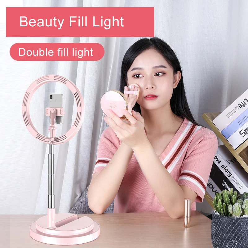 

Dimmable Light Selfie Ring LED 10 inch Video Studio Photography Lighting Portable For Youtube Vlog Live Photo With Tripod