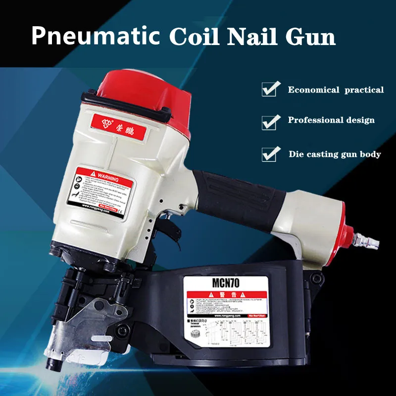 

Industrial Pneumatic Tool MCN55 MCN70 MCN80 MCN90 Pneumatic Siding Coil Nailer Roll Nail Gun For Pallet Framing Nail Gun