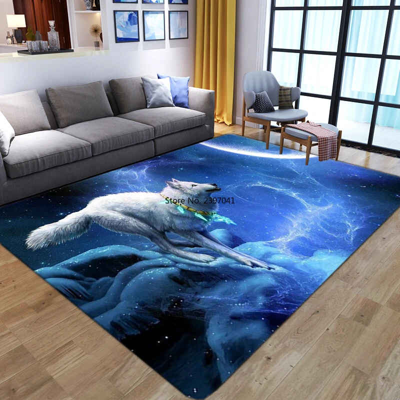 

3D Cartoon Wolf printed pattern Carpets for Living Room Bedroom Large Area Rugs Kids play Floor Mat Child Game Big Area Carpet