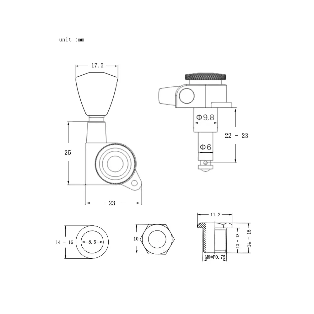 6 шт. 3L3R колышки для настройки струн гитары блокировочные тюнеры головки ручки