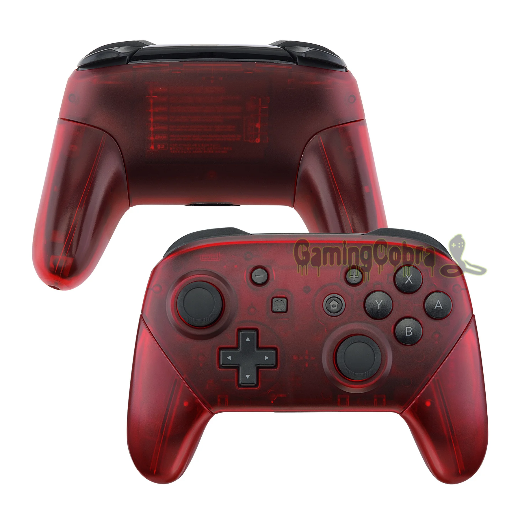 

eXtremeRate Transparent Clear Red Custom Faceplate and Backplate Shell Housing Fix Parts for NS Switch Pro Controller
