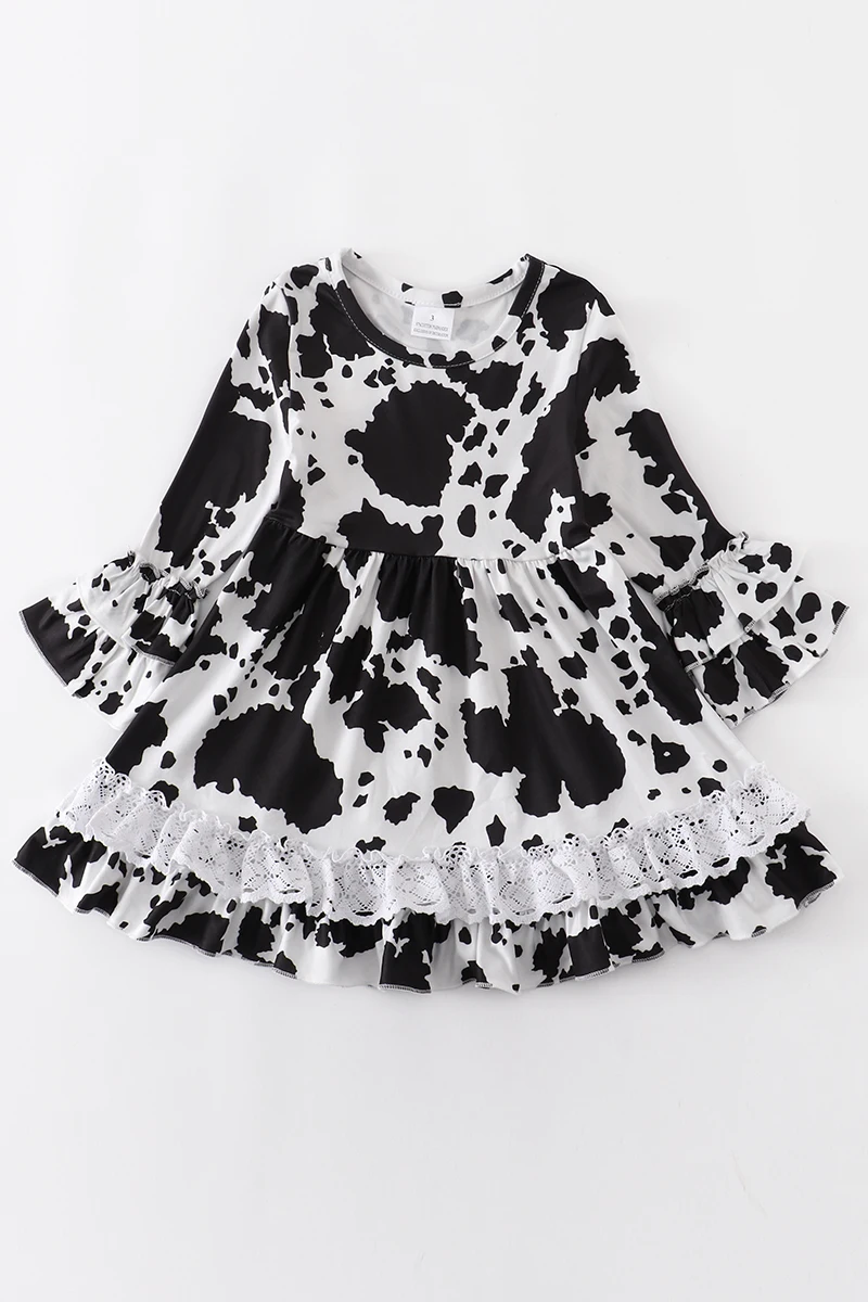 Детское платье с оборками до колена на осень/зиму | Детская одежда и обувь