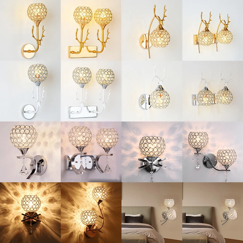 Светодиодная Хрустальная настенная лампа для гостиной домашнее освещение
