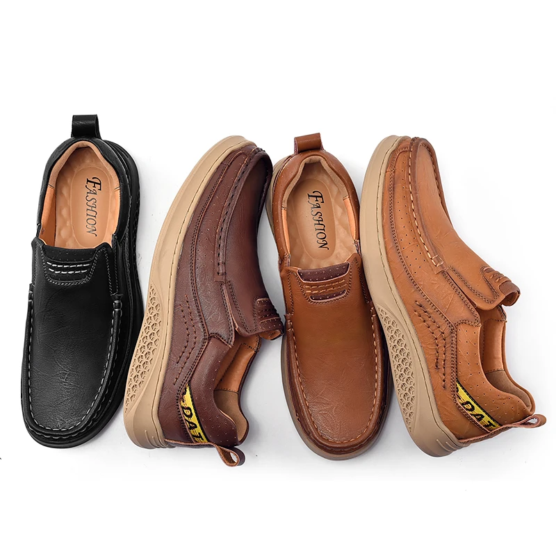 

Men's Loafers Genuine Leather Men's Casual Shoes Fashion Sneakers Men Platform Shoes Outdoor Wear-resistant Men's Footwear