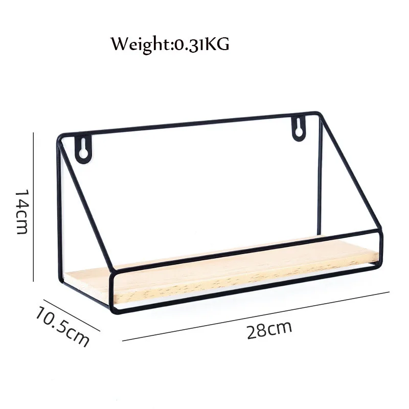 

Nordic Style Iron Art Wood Shelves Wall Home Living Room Decoration Tv Wall Hanging Storage Home Accessory Display Stand