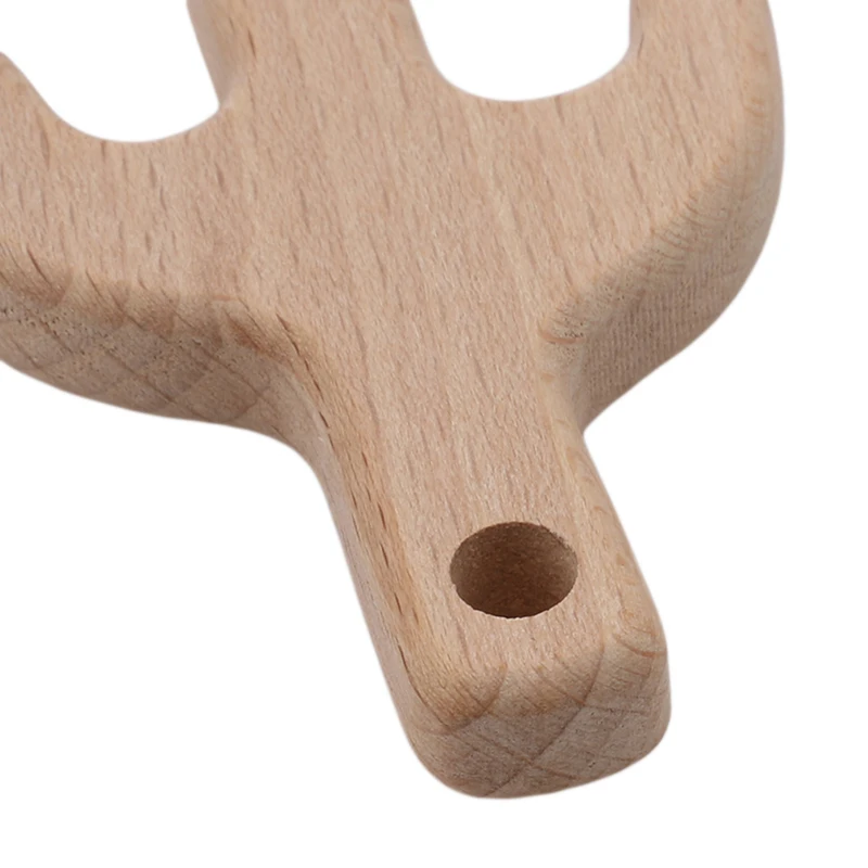 

1Pc Baby Teething Toy Cactus Shape Teething Accessories Kids Teething Pendant Nursing Holder Baby Teether Beech Wooden Teether
