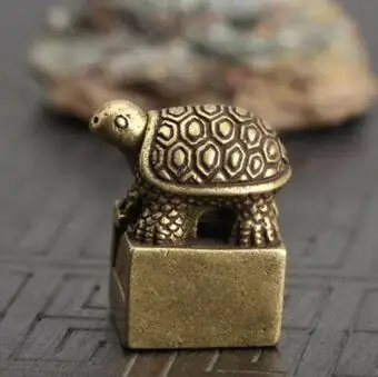 

Chinese Collectible Bronze Carving Recruit Money Turtle Seal Animal Statue Exquisite Small Statues