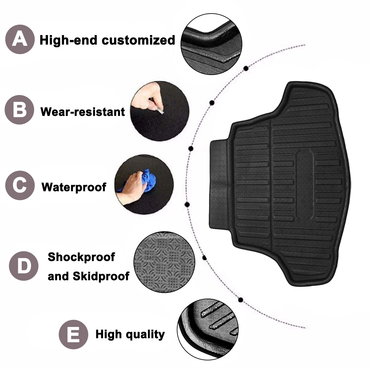 

For Toyota Camry XV70 2018-2019 Rear Trunk Cargo Boot Floor Mat Rear Cargo Mat Liner Tray Floor Sheet Carpet Auto Accessories