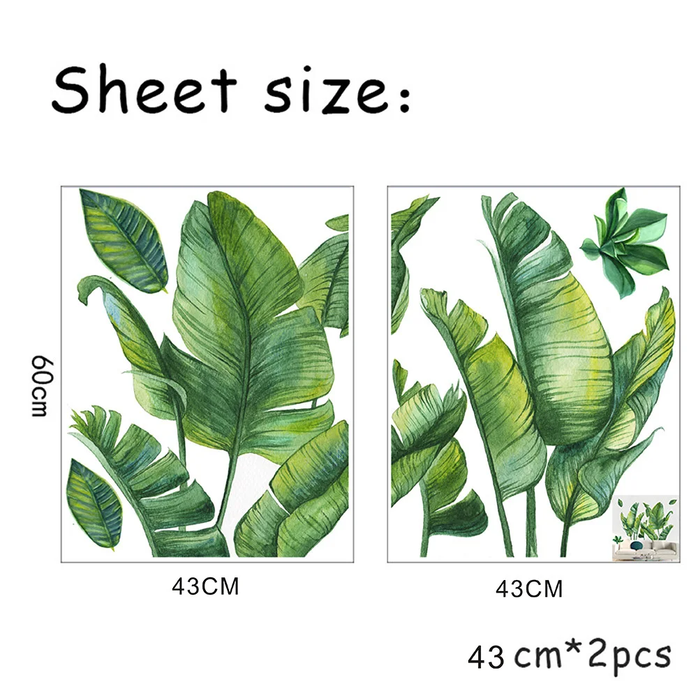 

Green Wall Sticker Leaf Plant Wall Sticker Living Room Decor Mural Art