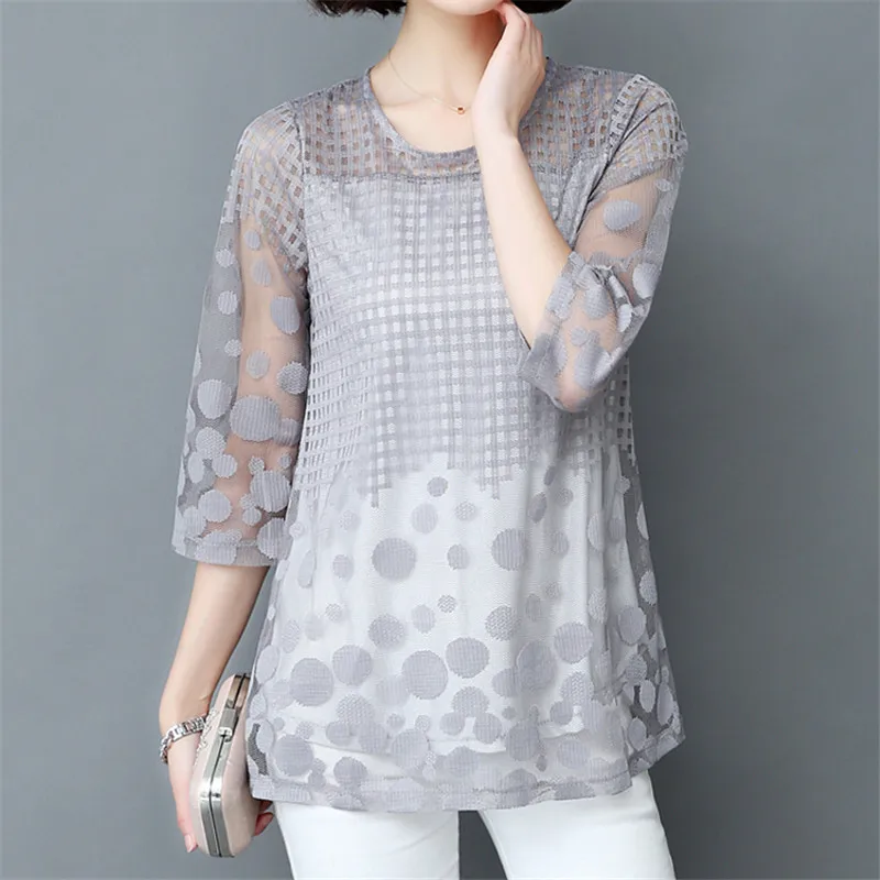 Женская шифоновая рубашка с коротким рукавом размеры до 5XL | одежда