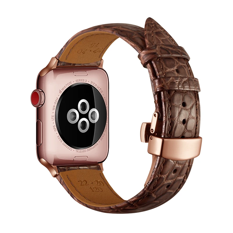 Ремешок для Apple watch band 42 мм 38 44 40 итальянский Аллигатор высокого качества из
