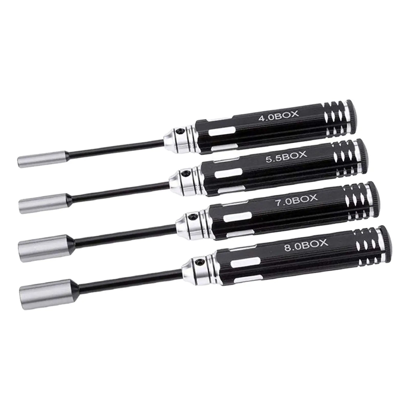 

4 Pieces Hex Screwdriver 4.0/5.5/7.0/8.0mm Metal Kit Socket Set Model Hexagonal Multipurpose Hexagon Nut Socket for RC Car Truck