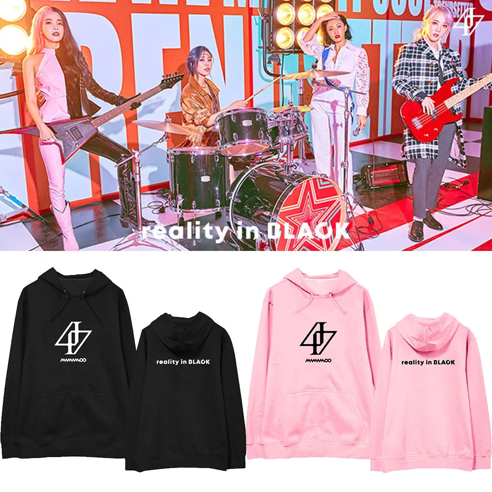 Новый kpop MAMAMOO свитер реалити в черном альбоме тот же абзац с капюшоном harajuku