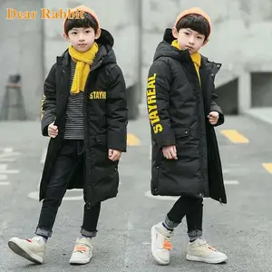 -30 degrees High quality Winter Boys Long Coat Clothes overcoat Snowsuit Thick Hooded Parka warm cot
