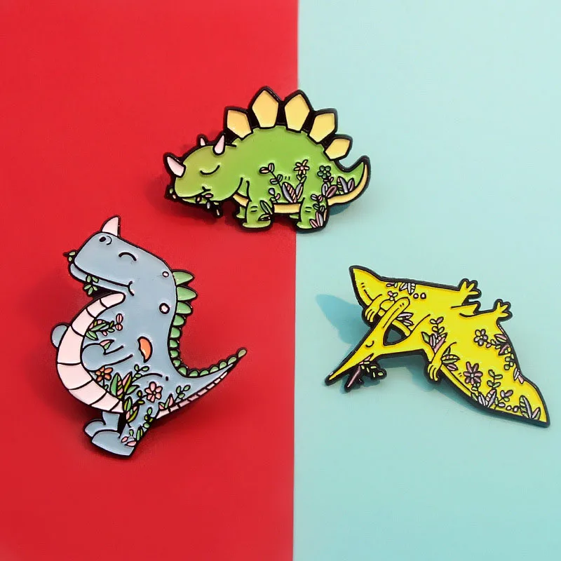

Cute Cartoon Dinosaur Brooch Shirt Backpack Pins Enamel Badges Broches For Men Women Badge Pins Brooches Jewelry Accessories