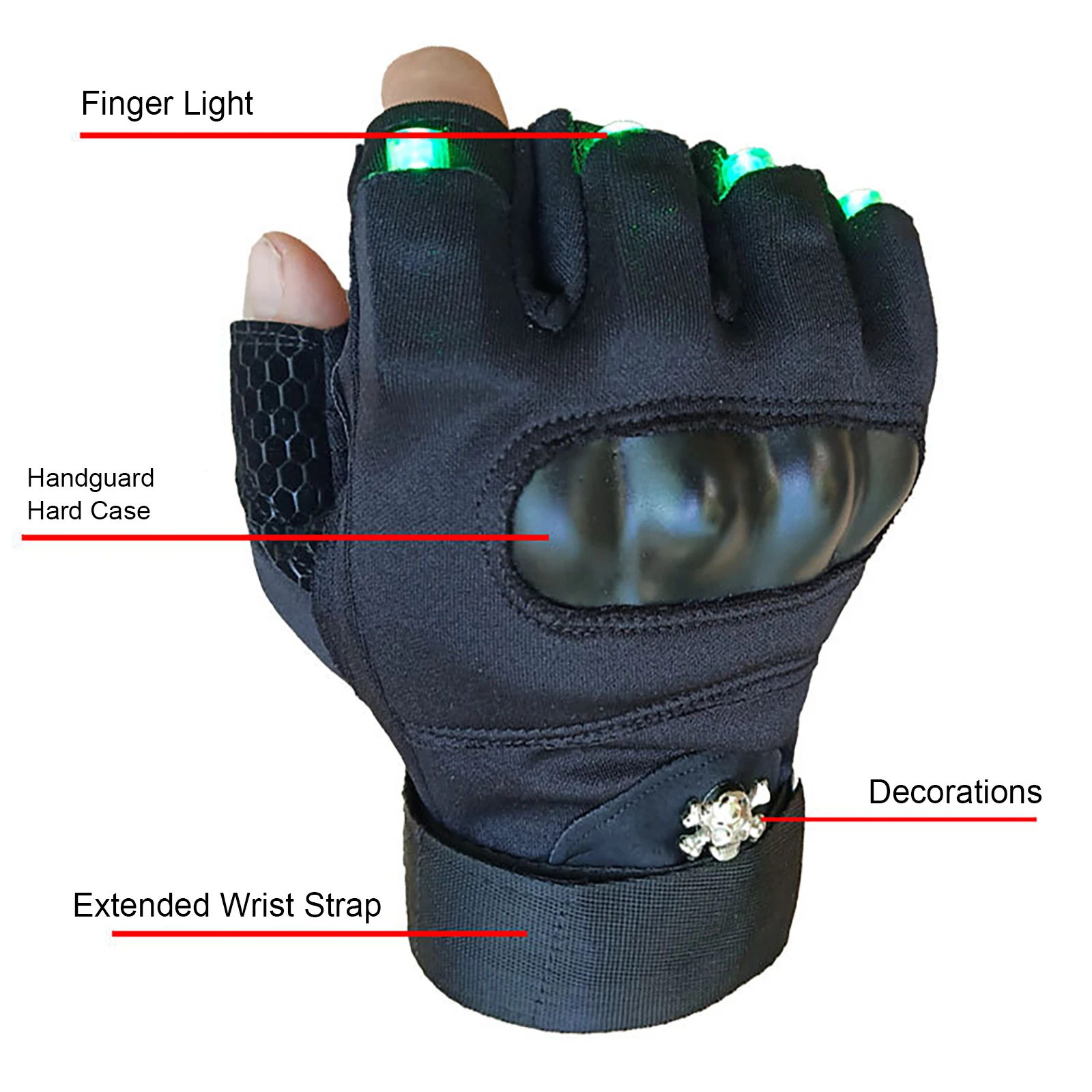 Светодиодный светильник мигает перчатки на пол пальца лазерной светящиеся