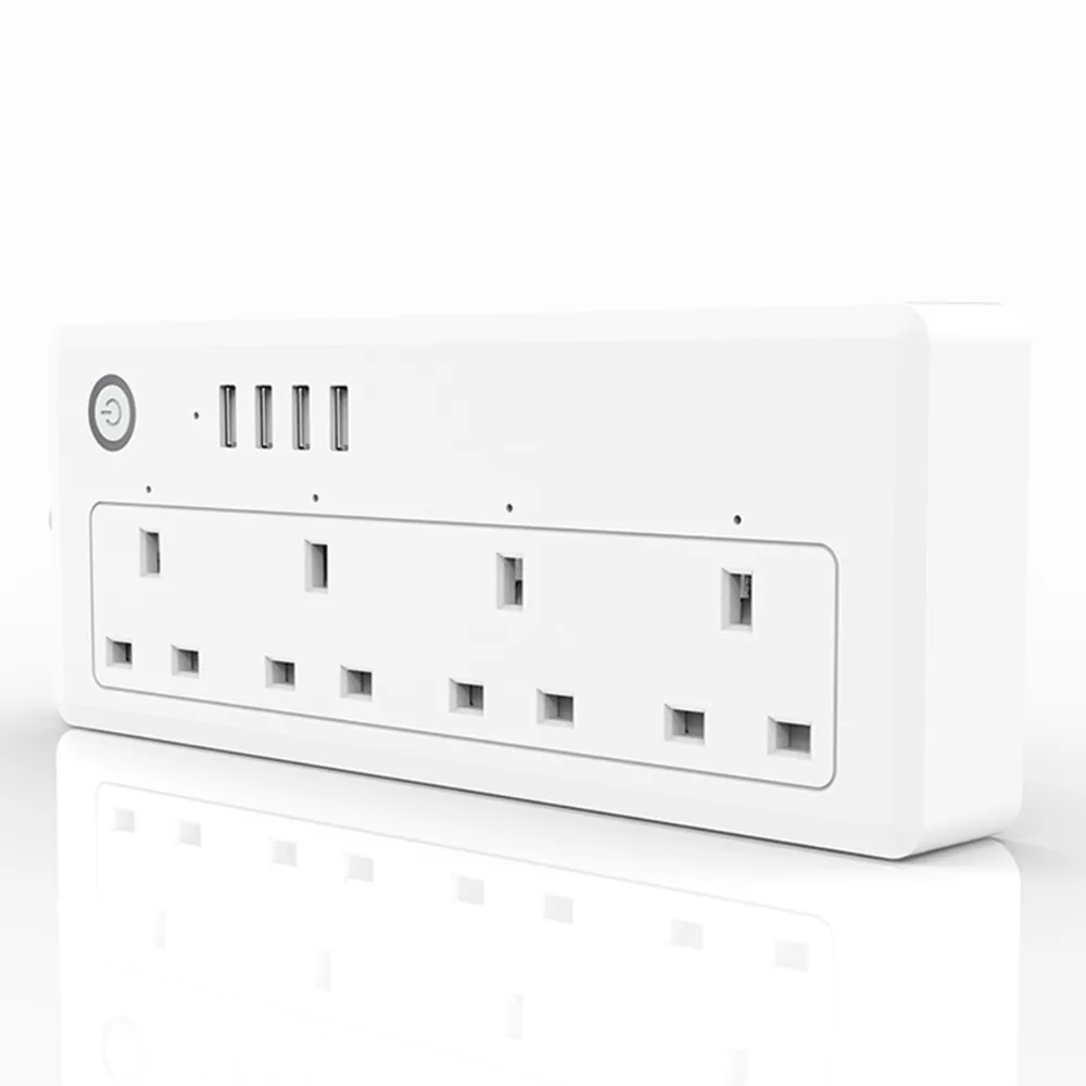 Умная розетка с голосовым управлением и таймером зарядное устройство 4 USB-портами