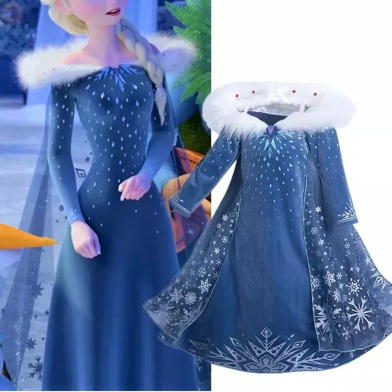 2020 Winter Elsa Dress For Girls Halloween Girl Cosplay Party Christmas Costume Princess Kids Anna Clothes | Детская одежда и
