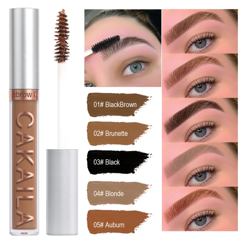

Brand Long Lasting Waterproof Henna Eyebrow Liquid Cream Tattoo Brow Tint Black Brown Matte Natural Brow Mascara Eyebrow Gel