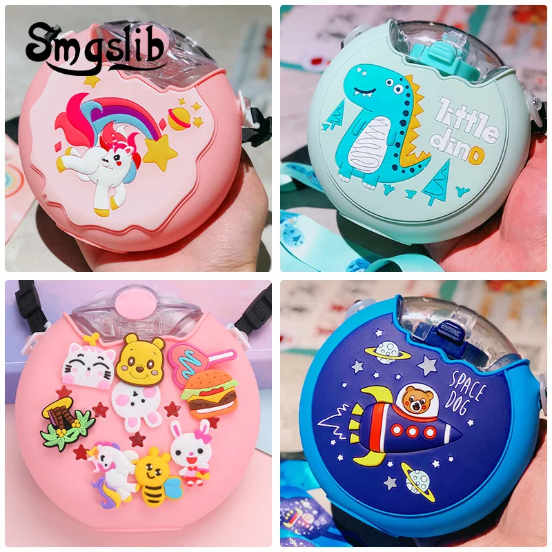 SMGSLIB Ins Милая пончик мороженое бутылка для воды с соломинкой креативная круглая