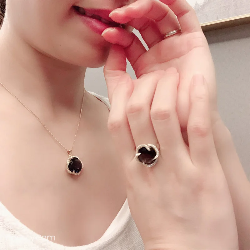 

Necklaces for women Fashion Jewellery Purple Crystal pendants New store opening discount