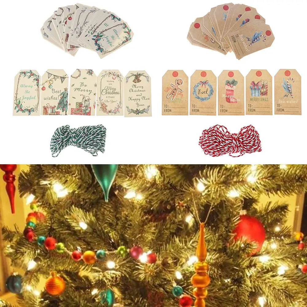 

Подвесные бумажные бирки, 50 шт., рождественские бирки из крафт-бумаги, бирки для карт, этикетки «сделай сам», скрапбукинг, ремесла, рождественские/свадебные сувениры, Лидер продаж
