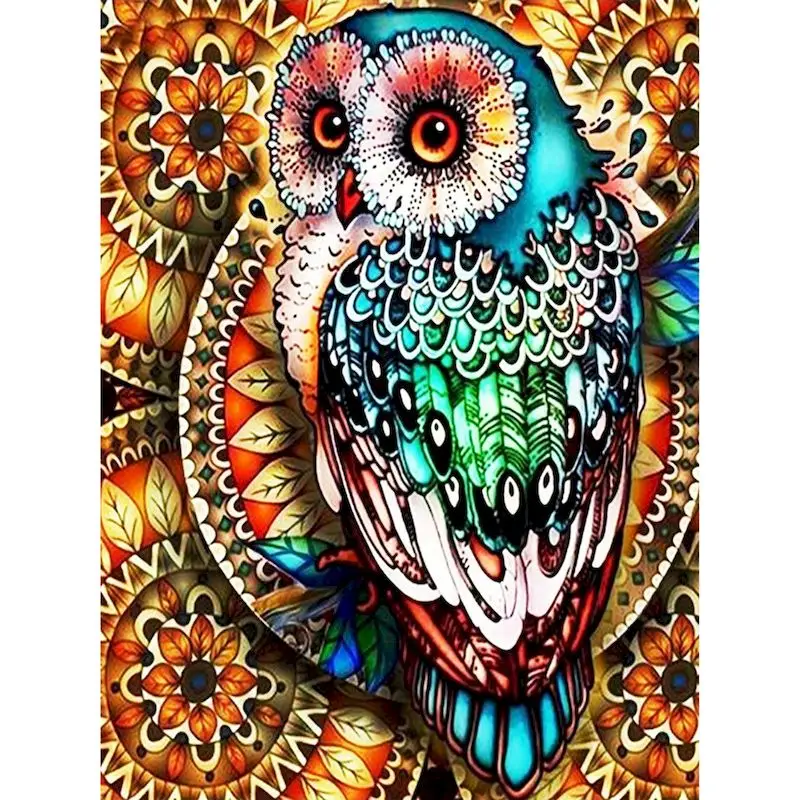 

GATYZTORY Diamond Embroidery 5D Diamond Painting Owl Full Square/Round Drill Mosaic Painting Animal Decoration Cross Stitch