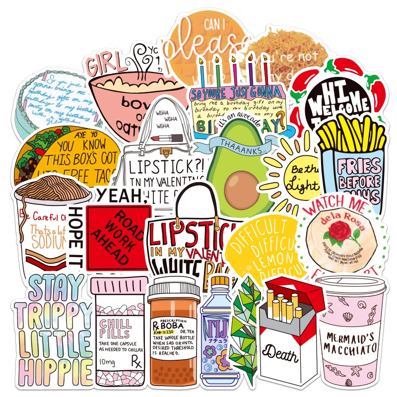 

50 Pcs/Set Vine Card Stickers For Refrigerator Motorcycle Phone Skateboards Laptop Luggage Bicycle Anime Stickers