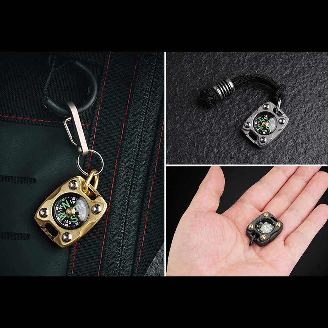 

CMP-2T/2B/2C EDC Compass - Brass/Copper/Titanium Sandblasted/Titanium PVD Black