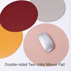 Двухсторонний двухцветный коврик для мыши, кожаный коврик для мыши, круглые коврики для мыши, Настольный коврик, офисный игровой коврик для мыши для ПК, ноутбука, компьютера