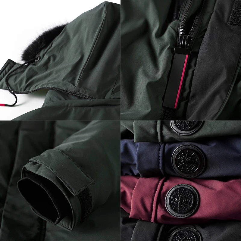 Padded Winter Jacket Men Windproof Long Coat Parkas Hood Fur Collar Clothes Men's Windbreakers Large Size Warm Epaulet Outwear