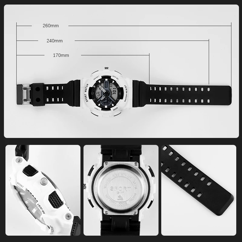 Женские спортивные часы FMOD с двойным дисплеем аналоговые цифровые светодиодные