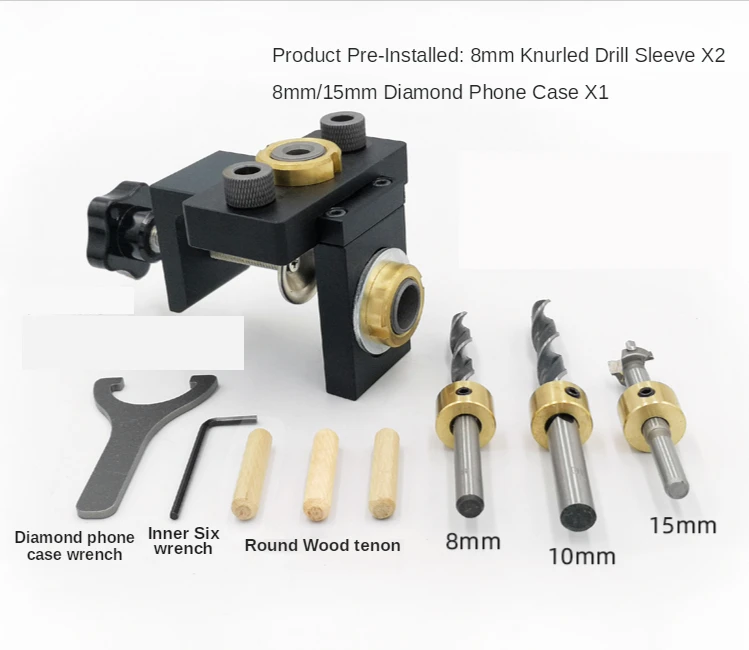 

Doweling Jig Pocket Hole Jig Kit Wood Vertical Drilling Detachable Locator for Furniture Connecting Hole Puncher Carpentry Tools